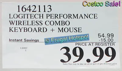 Logitech Performance Keyboard and Mouse | Costco Sale Price