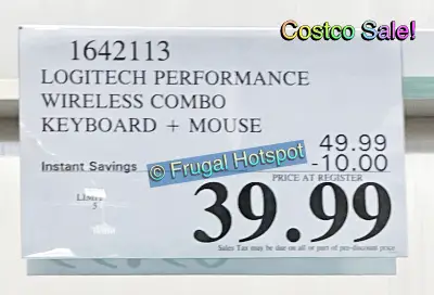 Logitech Performance Wireless Combo Keyboard Mouse | Costco Sale Price | Item 1642113