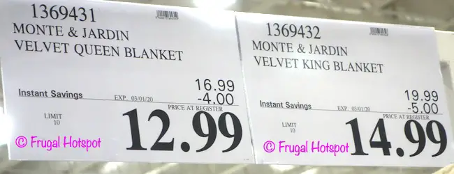 Monte Jardin Velvet Blanket Costco Sale Price