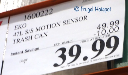 Sensible Eco Living Motion Sensor Trash Can Costco Sale Price Sensible Eco Living Motion Sensor Trash Can Costco Sale Price