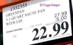 The Original GreenPan Jumbo 5Quart Saute Pan Costco Sale Price