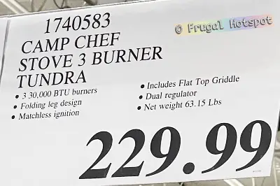 Camp Chef Tundra Pro 16 Three Burner Stove | Costco Price | Item 1740583
