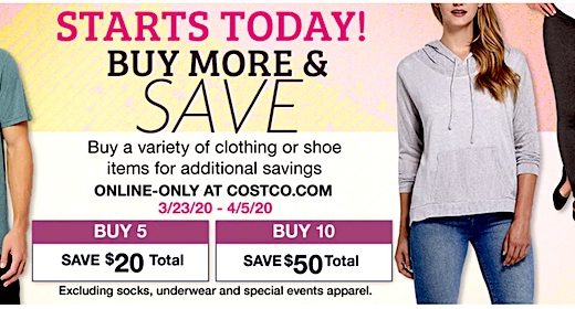Costco Online Clothing Shoe Sale March 2020