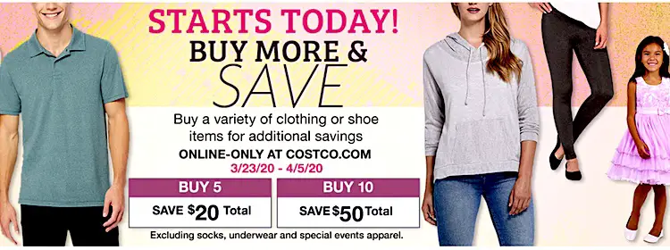 Costco Online Clothing Shoe Sale March 2020