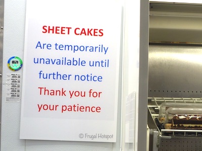 Costco Sheet Cake Temporarily Discontinued. 4/20/20.