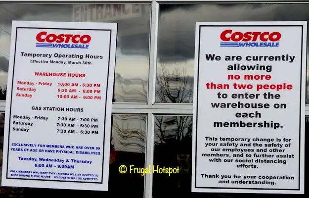 Costco Temporary hours and Guest shopping policy April 2020