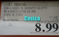 Grandeur Washcloth Costco Sale Price