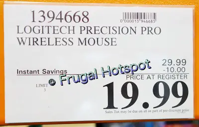Logitech Precision Wireless Mouse | Costco Sale Price