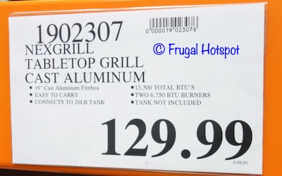 Nexgrill Cast Aluminum Table Top Gas Grill Costco Price