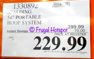 Spalding Portable Basketball Hoop System | Costco Sale Price