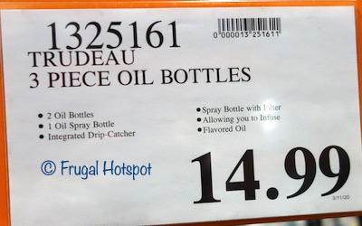 Trudeau Oil and Vinegar Bottle 3-Piece Set Costco price