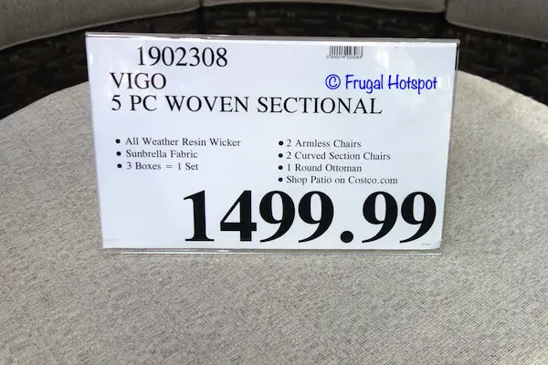 Vigo 5-piece Woven Sectional Costco price