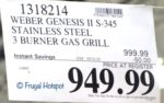 Weber Genesis II S-345 Gas Grill Costco Sale Price