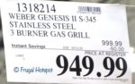 Weber Genesis II S-345 Gas Grill Costco Sale Price Weber Genesis II S-345 Gas Grill Costco Sale Price