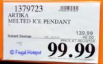 Artika Melted Ice Pendant LED Light Fixture Costco Sale Price