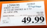 First Alert 10 Year Smoke and CO Alarm Costco Sale Price