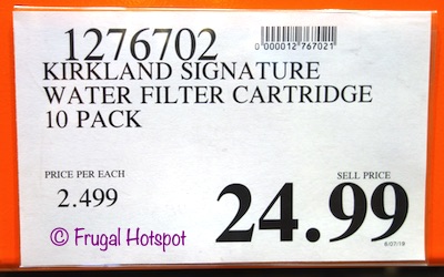 Kirkland Signature Water Filter Cartridge Costco Price
