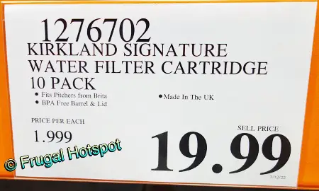 Kirkland Signature Water Filter Cartridges 10-Pack | Costco Price