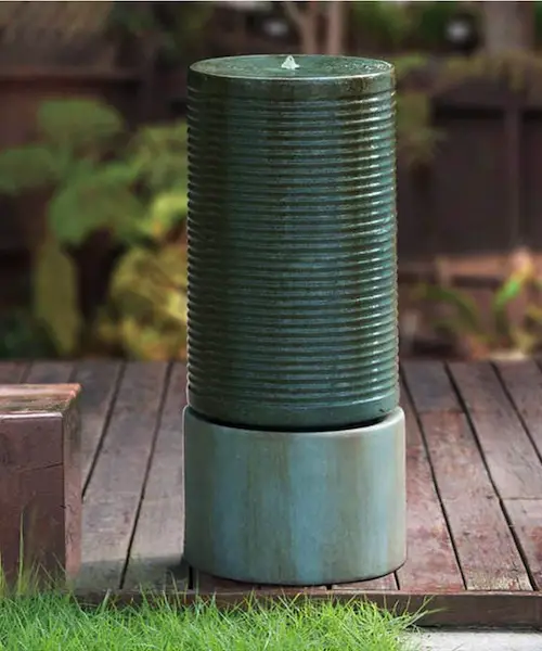 Modern Ribbed Self-Contained Outdoor Fountain Costco