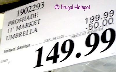 ProShade 11' Auto Tilt Aluminum Market Umbrella Costco Sale Price ProShade 11' Auto Tilt Aluminum Market Umbrella Costco Sale Price