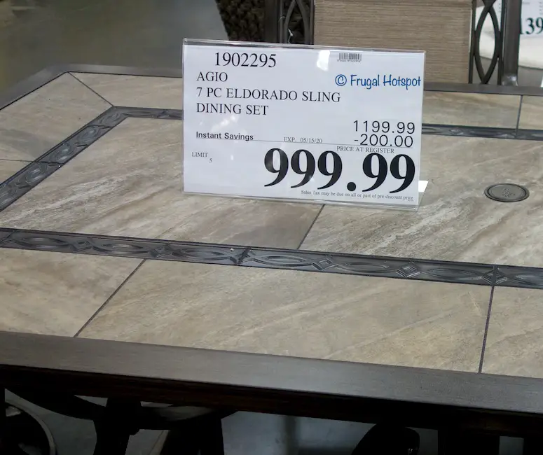 Agio Eldorado 7-piece Sling Dining Set Costco Sale Price