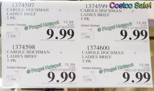 Carole Hochman Seamless Briefs 5-Pack | Costco Sale Price