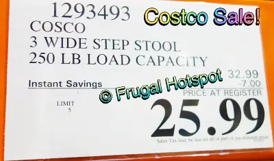 Cosco 3 Step Folding Step Stool | Costco Sale Price