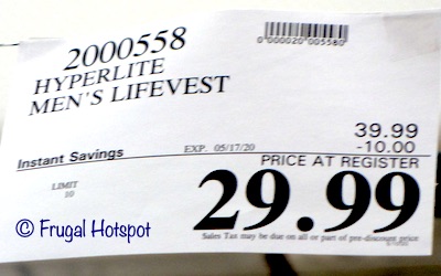 Hyperlite Men's Lifevest Costco Sale Price