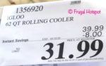 Igloo 62 Quart Rolling Cooler Costco Sale Price