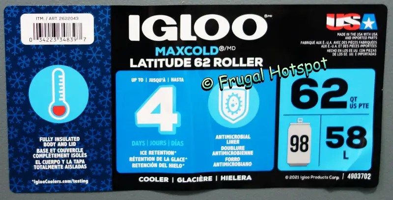 Igloo MaxCold Latitude 62-Quart Rolling Cooler | Costco