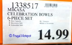 Mikasa Celebration Stoneware Bowls Costco Price