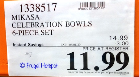 Mikasa Celebration Stoneware Bowls Costco Sale Price
