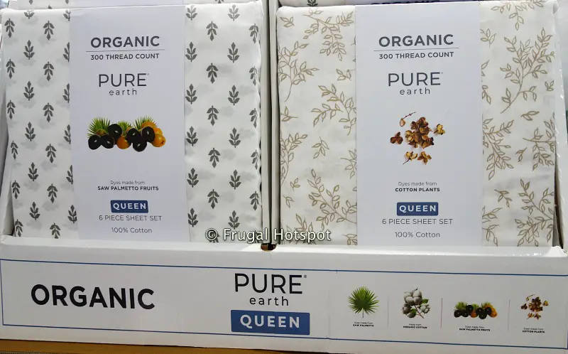 Pure Earth Organic Sheet Set | Gray leaves and Brown leaves | Costco