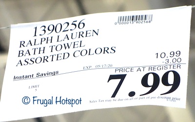 Ralph Lauren Bath Towel Costco Sale Price