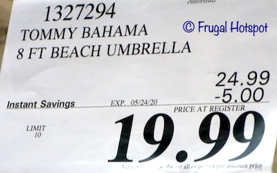 Tommy Bahama 8' Beach Umbrella Costco Sale Price