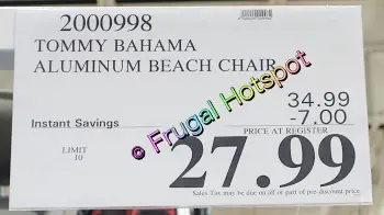 Tommy Bahama Aluminum Beach Chair | Costco Sale Price