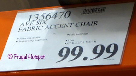 Ave Six Sasha Fabric Accent Chair Costco Price