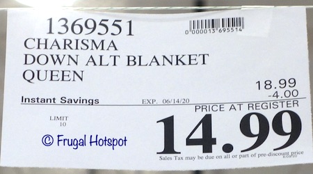 Charisma Down Alternative Blanket Queen Costco Sale Price