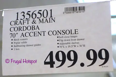 Craft + Main Cordoba 70 Accent Console Costco Price