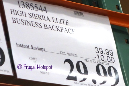 high sierra elite business backpack costco