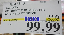 SanDisk Extreme Portable 1TB SSD | Costco Sale Price