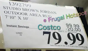 Studio Brown Jordan Outdoor : Indoor Area Rug 7'10 x 10' | Costco Sale Price
