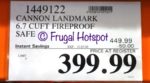 Cannon Landmark 6.7 Cu Ft Fireproof Security Safe | Costco Sale PRice
