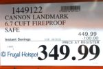 Cannon Landmark 6.7 Cu Ft Fireproof Security Safe Costco Sale Price