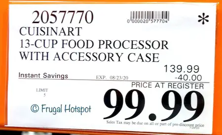 Cuisinart 13-Cup Food Processor Costco Sale Price