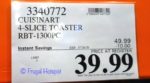 Cuisinart Select 4-Slice Toaster Costco Sale Price Cuisinart Select 4-Slice Toaster Costco Sale Price