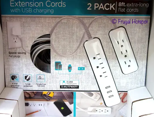 Jasco Extension Cords with USB Charging Costco 1320066