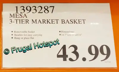 Mesa 3-Tier Market Basket | Costco Price