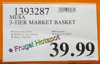 Mesa 3-Tier Market Basket | Costco Price