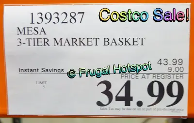 Mesa 3-Tier Market Basket | Costco Sale Price